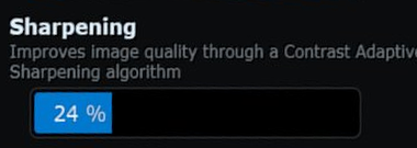 The Sharpening slider in the Streaming tab